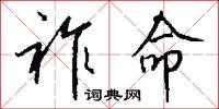 祚命怎么写好看