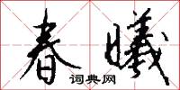 春曦怎么写好看