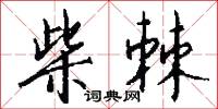 柴棘怎么写好看