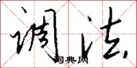 调法怎么写好看