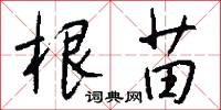 根苗怎么写好看