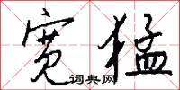 宽猛怎么写好看