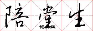 陪堂生怎么写好看