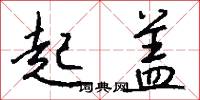 起盖怎么写好看