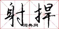 射捍怎么写好看
