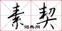 素契怎么写好看