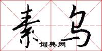 素乌怎么写好看