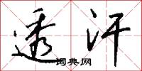 透汗怎么写好看