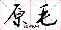 原毛怎么写好看