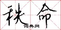 秩命怎么写好看