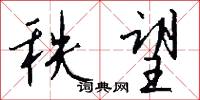 秩望怎么写好看