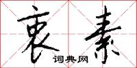 衷素怎么写好看