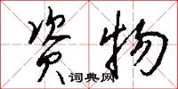 资物怎么写好看