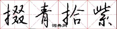 掇青拾紫怎么写好看