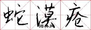 蛇漠疮怎么写好看