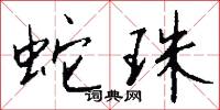 蛇珠怎么写好看