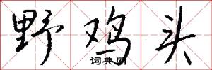 野鸡头怎么写好看