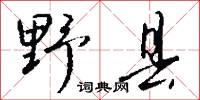 野县怎么写好看