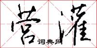 营灌怎么写好看