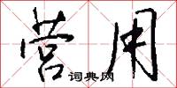 营用怎么写好看