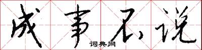 成事不说怎么写好看