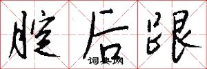 腚后跟怎么写好看