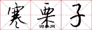 寒栗子怎么写好看