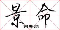 景命怎么写好看