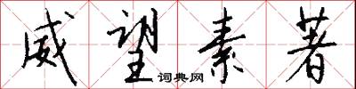 威望素著怎么写好看
