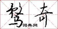 骛奇怎么写好看