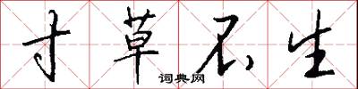 寸草不生怎么写好看