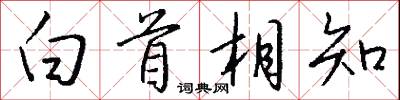 白首相知怎么写好看