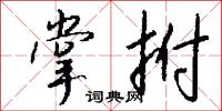 掌拊怎么写好看
