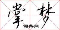 掌梦怎么写好看