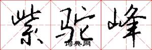 紫驼峰怎么写好看