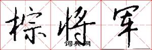 棕将军怎么写好看