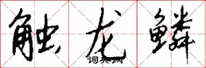 触龙鳞怎么写好看