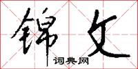 锦文怎么写好看