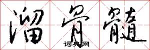 溜骨髓怎么写好看