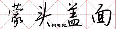 蒙头盖面怎么写好看