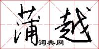 蒲越怎么写好看