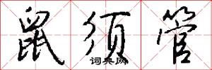 鼠须管怎么写好看
