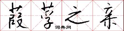 葭莩之亲怎么写好看