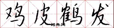鸡皮鹤发怎么写好看