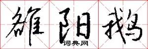 雒阳鹅怎么写好看