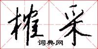 榷采怎么写好看