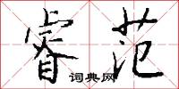 睿范怎么写好看