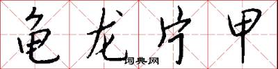 龟龙片甲怎么写好看