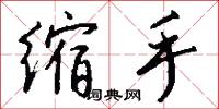 缩手怎么写好看