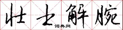 壮士解腕怎么写好看